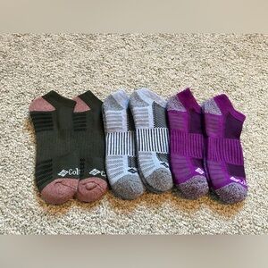 Columbia NWOT 6 pairs Multi-Color Ankle Socks M